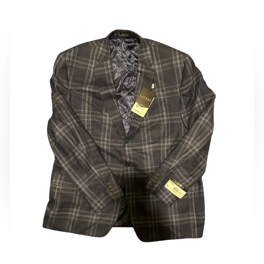 Lauren Ralph Lauren Mens UltraFlex Lexington Classic Fit Plaid Blazer Blue50L
